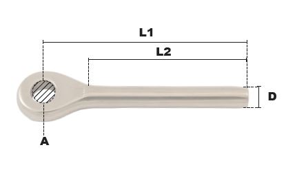 EMBOUT A ŒIL A SERTIR POUR CABLE Ø 3 mm INOX 316