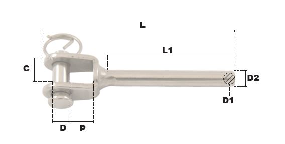 EMBOUT A CHAPE A SERTIR POUR CABLE Ø 3 mm INOX 316