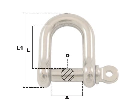 MANILLE DROITE Ø 16 mm INOX 316