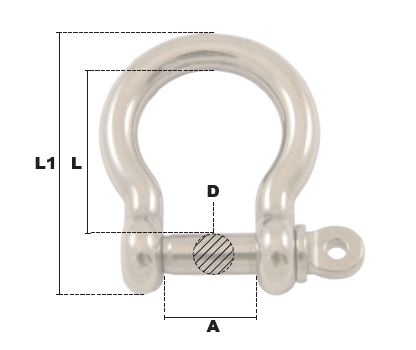 MANILLE LYRE Ø 4 mm INOX 316