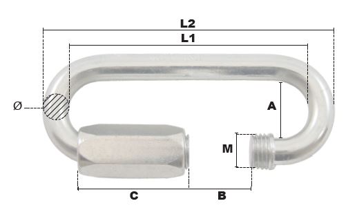 MAILLON RAPIDE GRANDE OUVERTURE Ø 20 mm ZING.