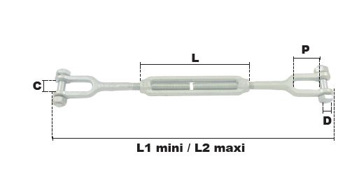 TENDEUR 2 CHAPES M12 ZING.