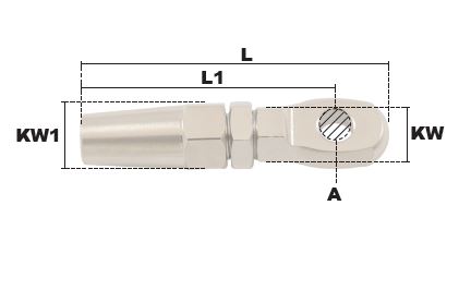 EMBOUT RAPIDE A OEIL POUR CABLE Ø 3 mm INOX 316